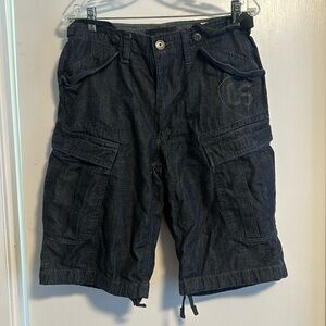 EUC: Vintage G-Star Raw Cargo shorts Men XL (fits like  M/L), built in waist adj